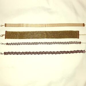 BUNDLE: Four 12” Chokers (2 silver, 2 gold)